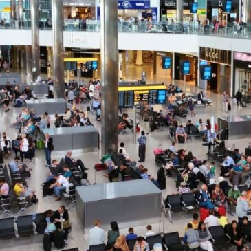 Der Flughafen Heathrow rangiert 2023 auf Platz 4 der verkehrsreichsten Flughäfen; betont die Abschaffung der ETA für den luftseitigen Transit